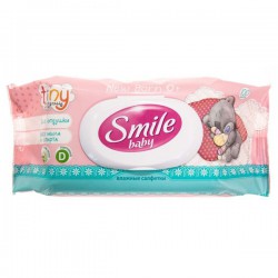 Салфетки влажные, Smile (Смайл) 100 шт бэби ми ту ю