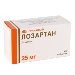 Лозартан, таблетки покрытые пленочной оболочкой 25 мг 40 шт