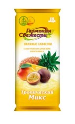 Салфетки влажные, Гармония свежести 10 шт Тропический микс